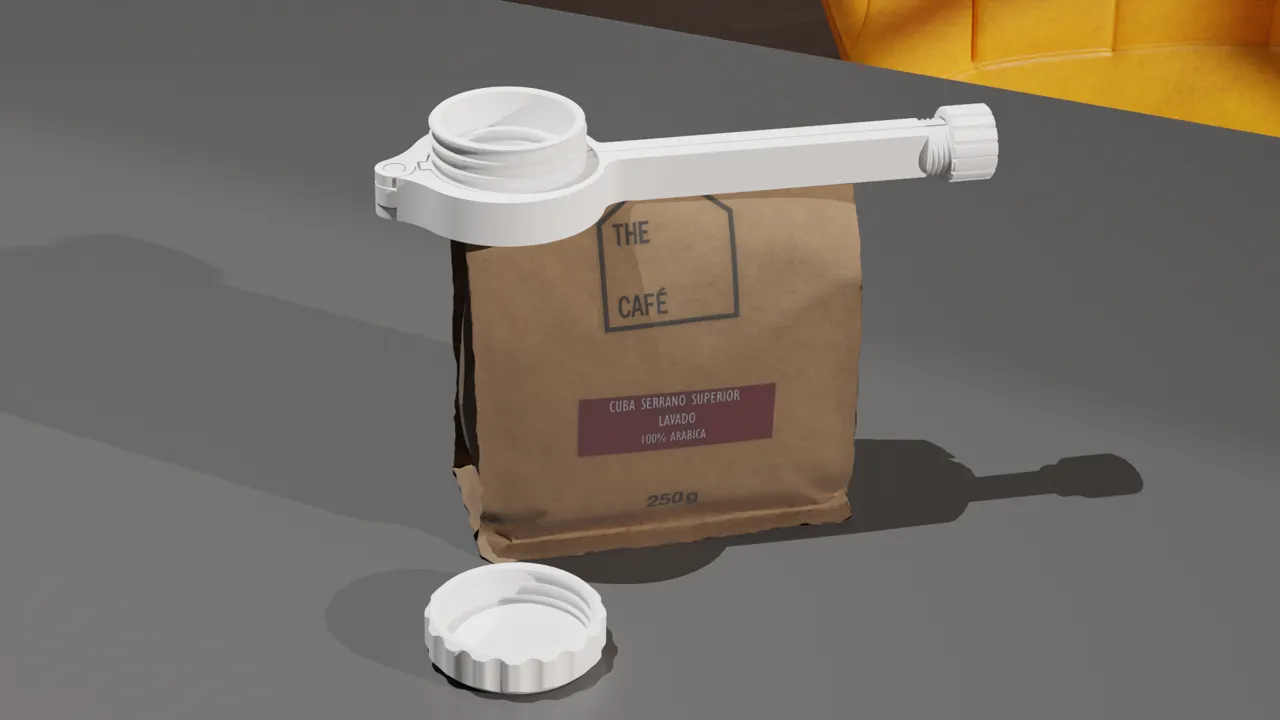 Functional bag clip screw view 2