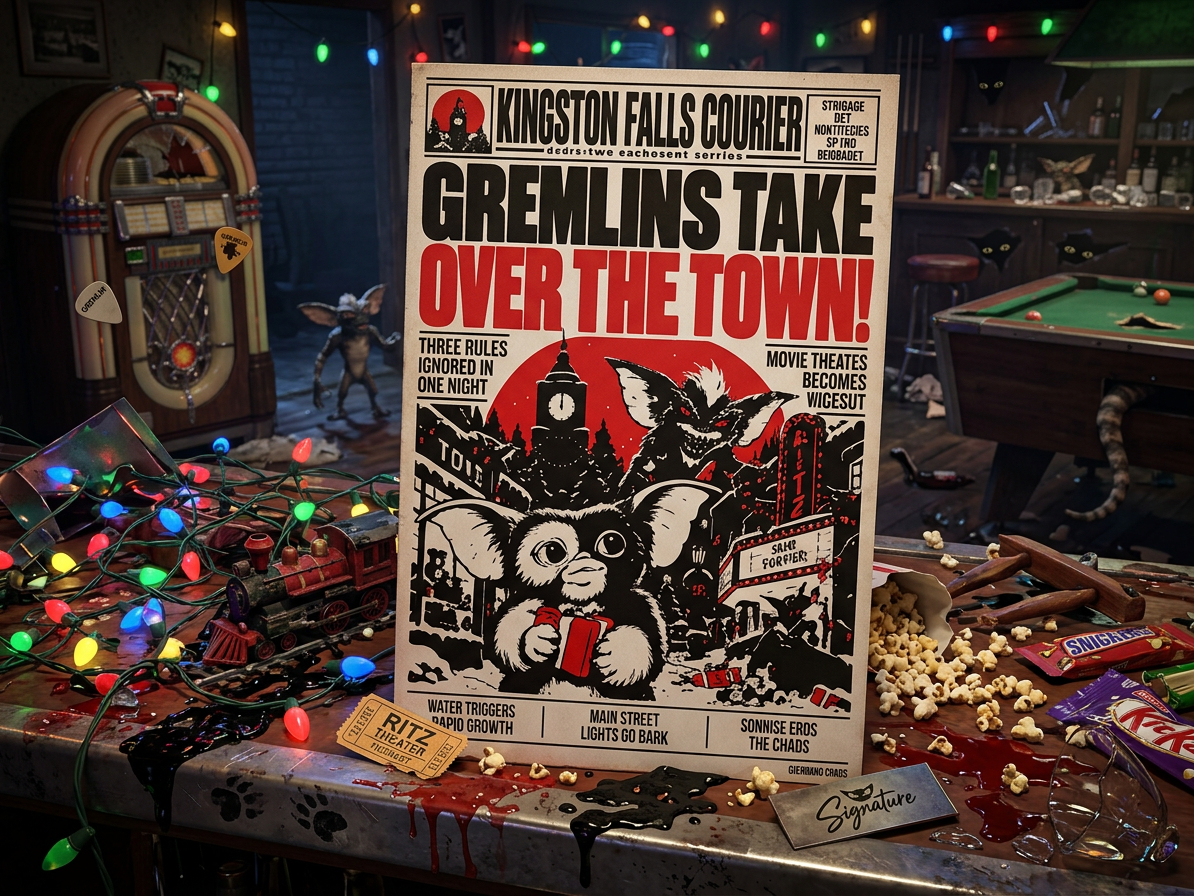 Gremlins Newspaper Wall Art 3D model