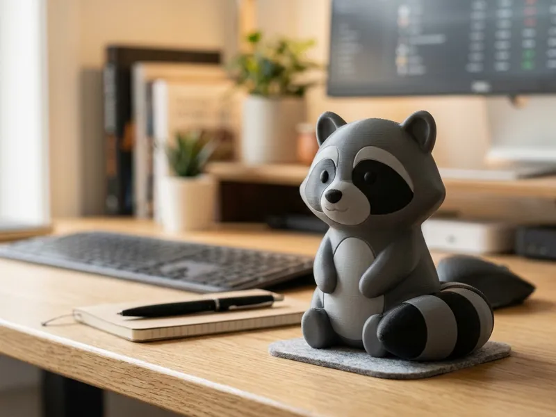 Cute Sitting Raccoon