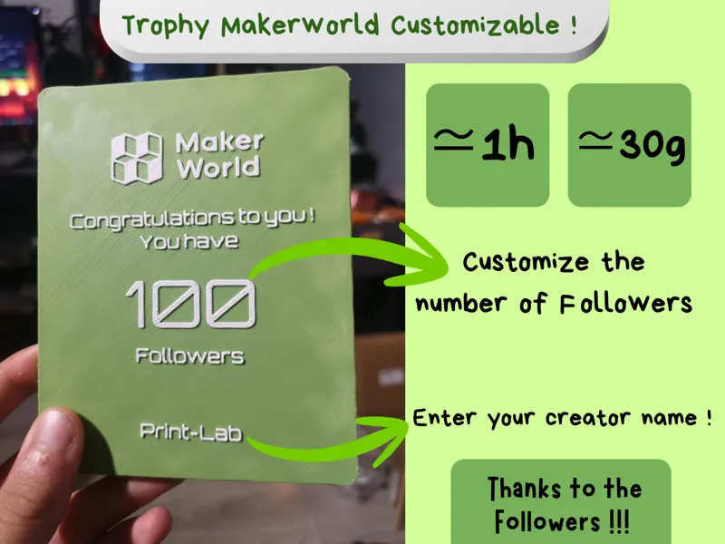 Trophy Markerworld Customizable