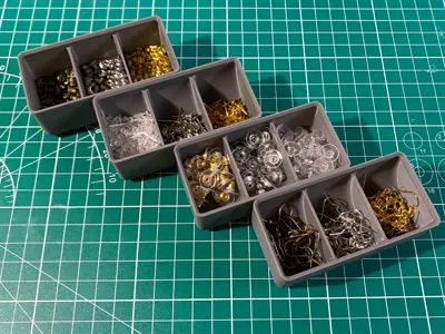 2x1 Gridfinity 3 Bins with Scoops