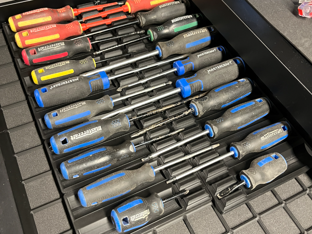 Universal Screwdriver Tray - Gridfinity