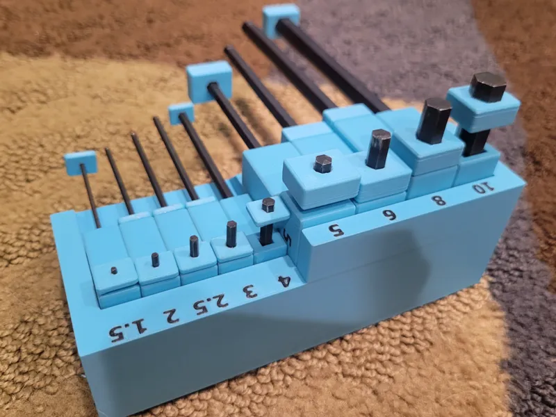 Print in place Metric Hex key set