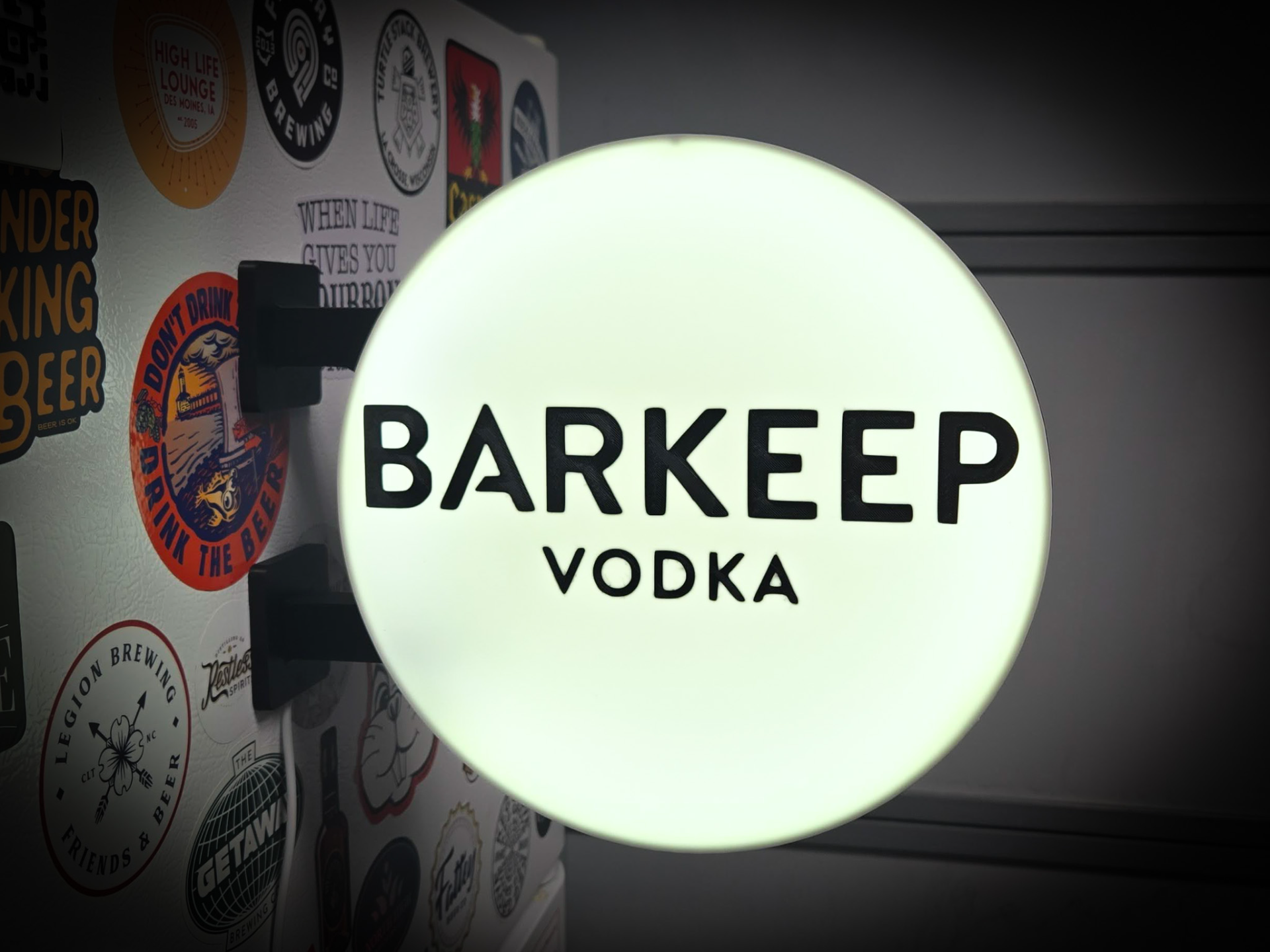 BARKEEP VODKA ~ 2-Sided Round Lightbox