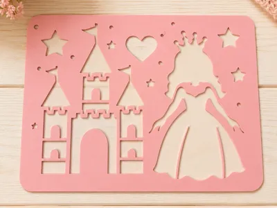 Princess Castle Stencil Malvorlage Schablone