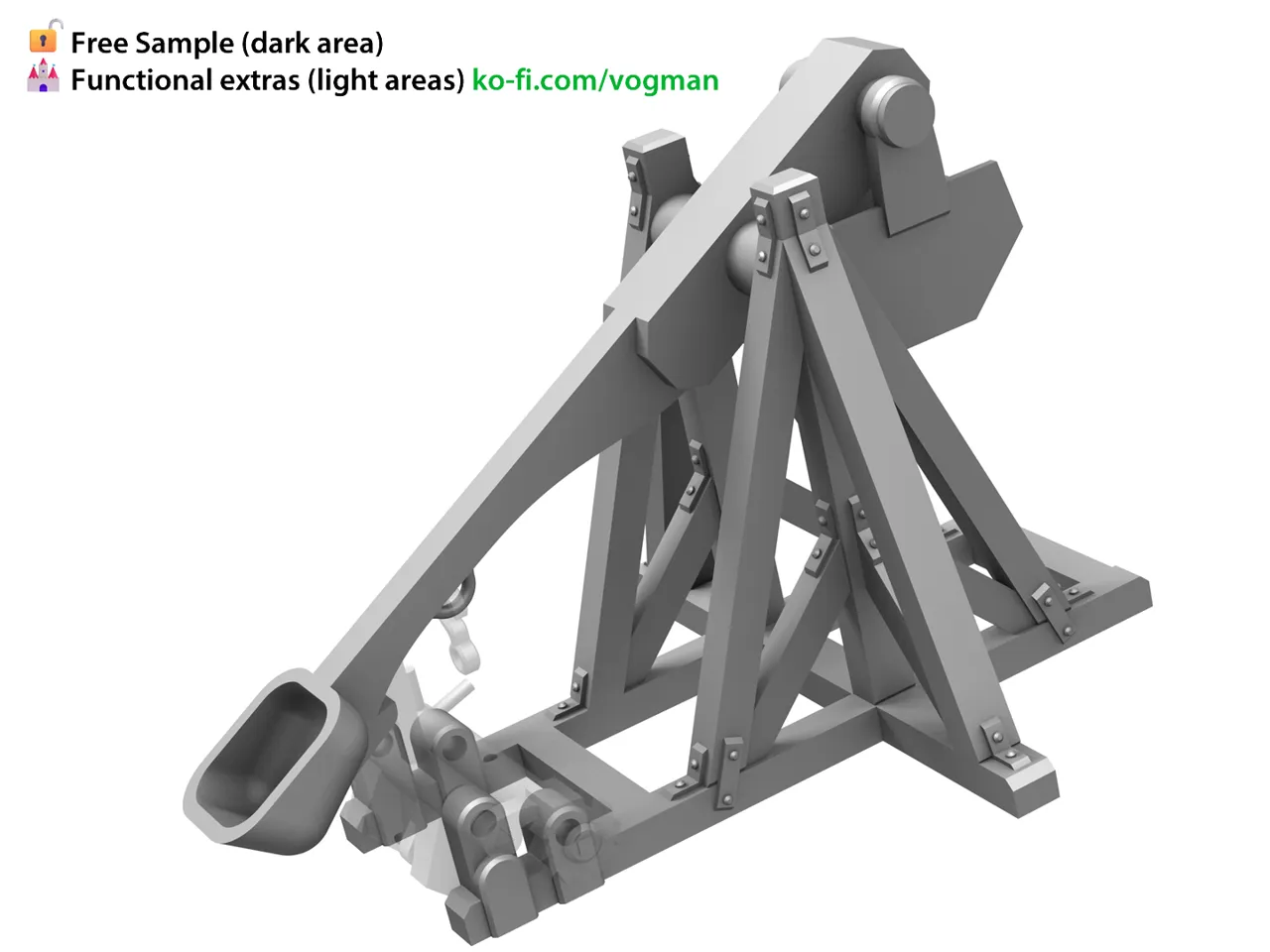 Working 3D Printed Trebuchet Modular Siege Engine view 3