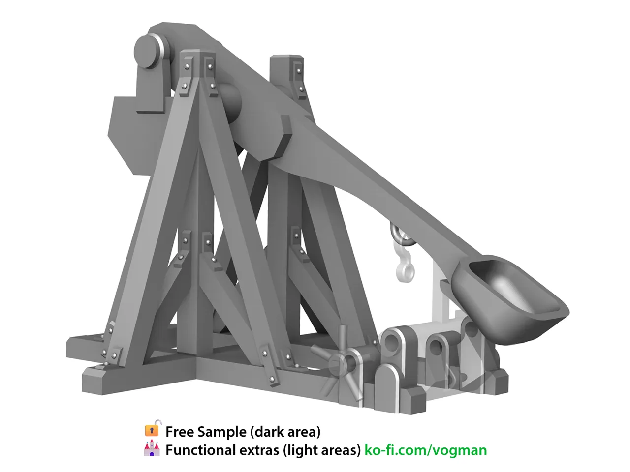 Working 3D Printed Trebuchet Modular Siege Engine view 2