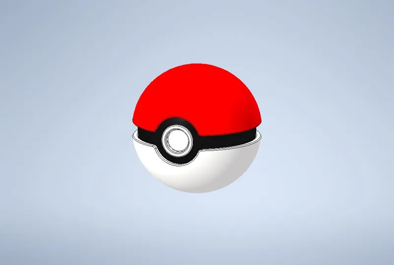 Pokeball Seperated for easy prints 