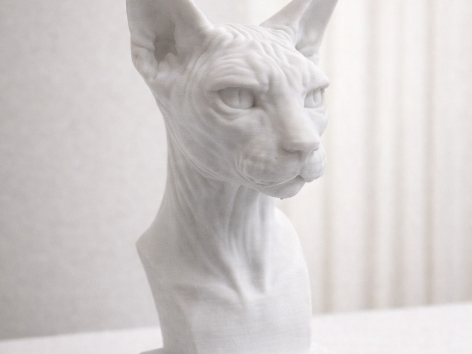 Busto Gatto Sphynx – Scultura monocolore 3D
