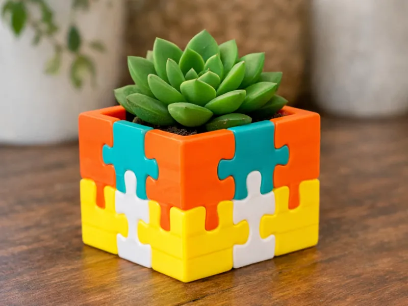 Puzzle Planter – NO AMS - Modern Decorative Vase