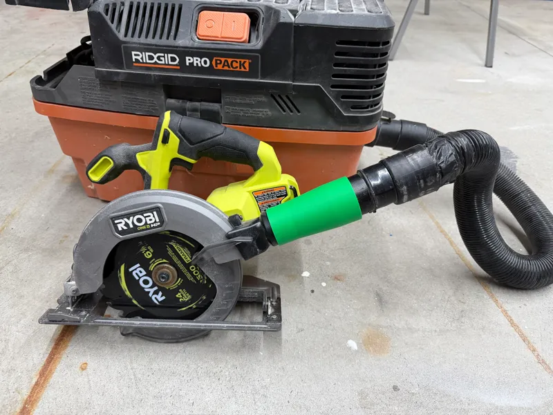 Ridgid Shop Vac to Ryobi Circular Saw Adapter