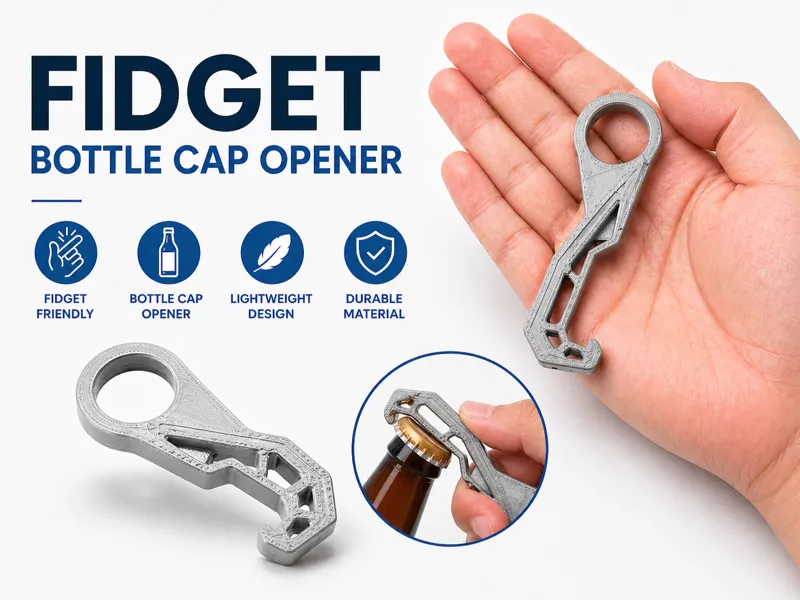 Fidget bottle cap opener