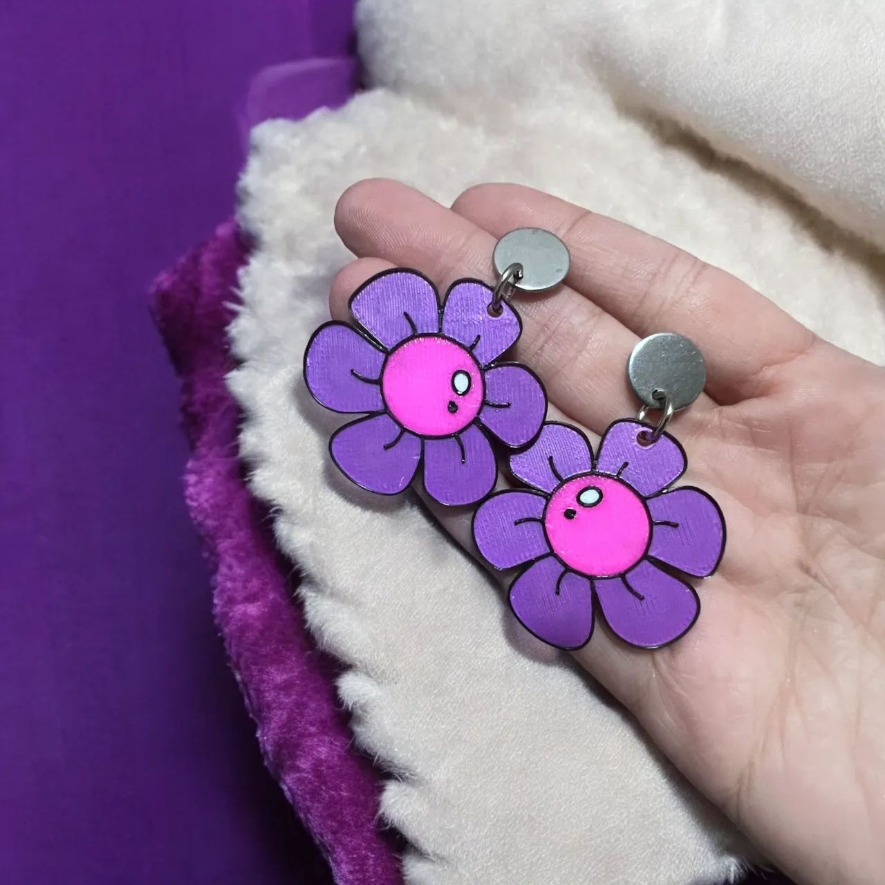 Pendientes flor view 2