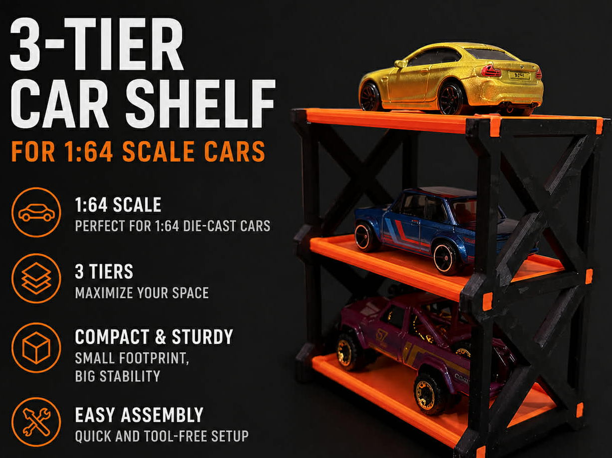 1:64 Scale Car Shelf / Garage 