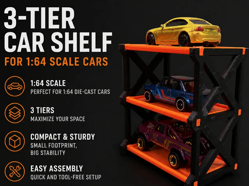 1:64 Scale Car Shelf / Garage 