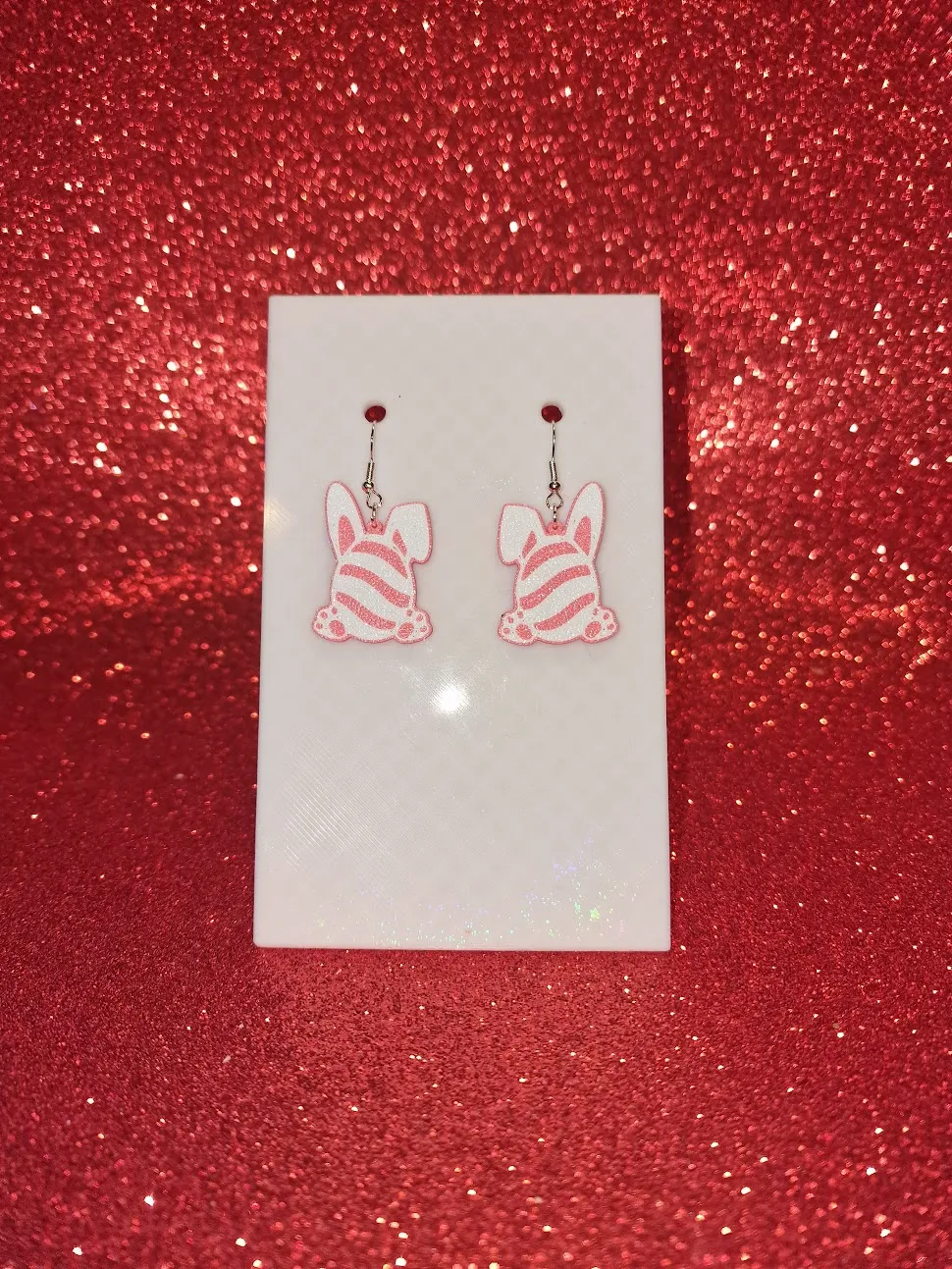 Bunny egg earrings view 2