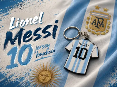 Lionel Messi 10 jersey keychain