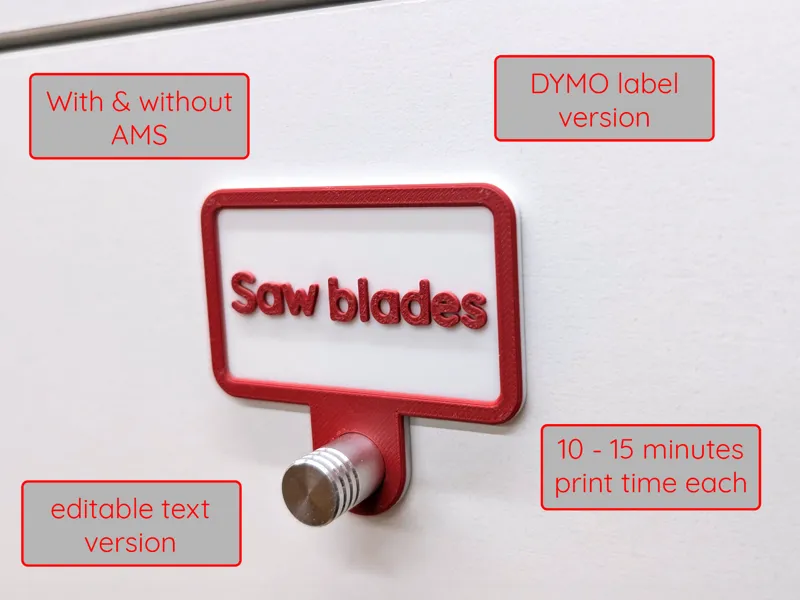 Ikea Kallax Drawer Tag / Label, editable in slicer