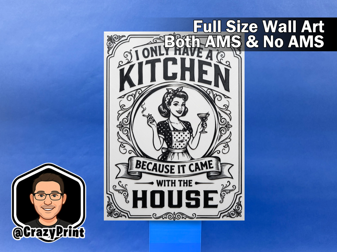 Funny Strong woman themed Wall Art / Sign - No AMS 3D model