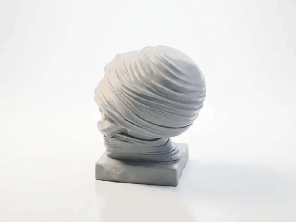 Mummy Skull Wrapped Halloween Sculpture view 2