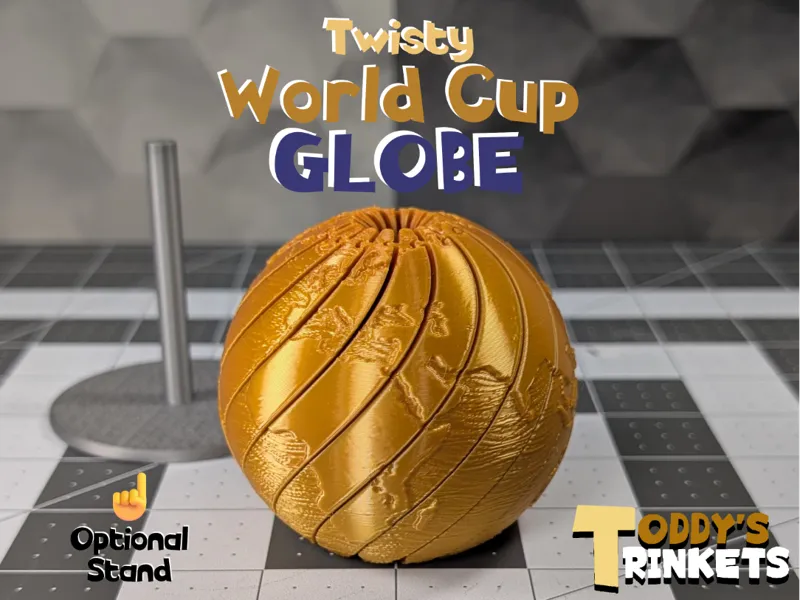 Detailed Twisty Globe (World Cup Trophy Style)