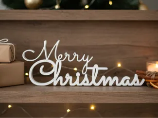 Modern “Merry Christmas” Decor Stand