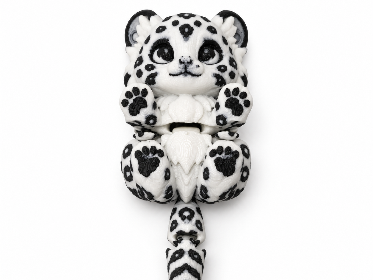 Spotted Snow Leopard Articulated Flexi - 1