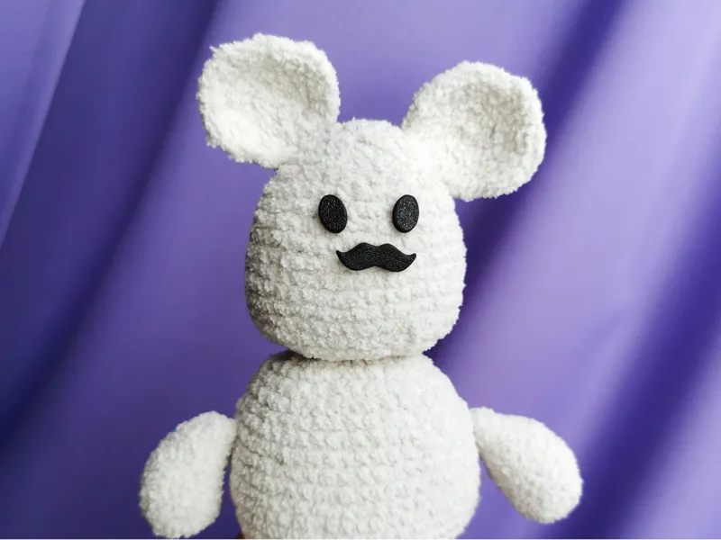 THREADED CROCHET SAFETY MUSTACHES