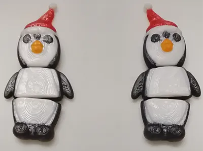Christmas penguin articulated earrings