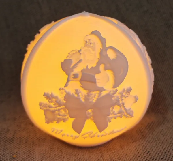 Boule lumineuse lithophanie de Noël n°1