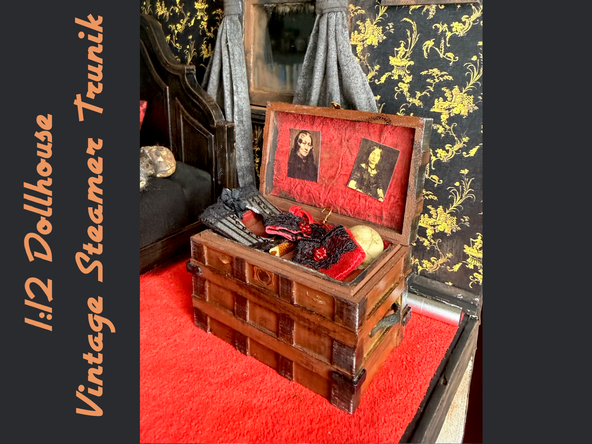1:12 Dollhouse Vintage Steamer Trunk 3D model