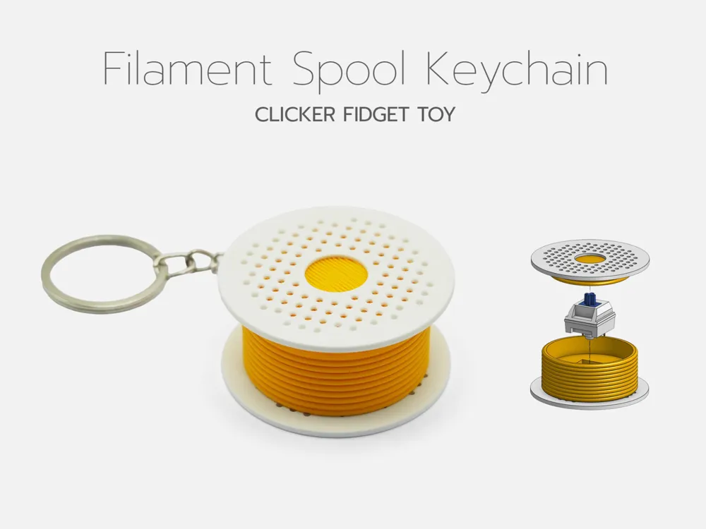 Llavero: Filament Spool Clicker Fidget Toy Keychain. Referencia del modelo original.