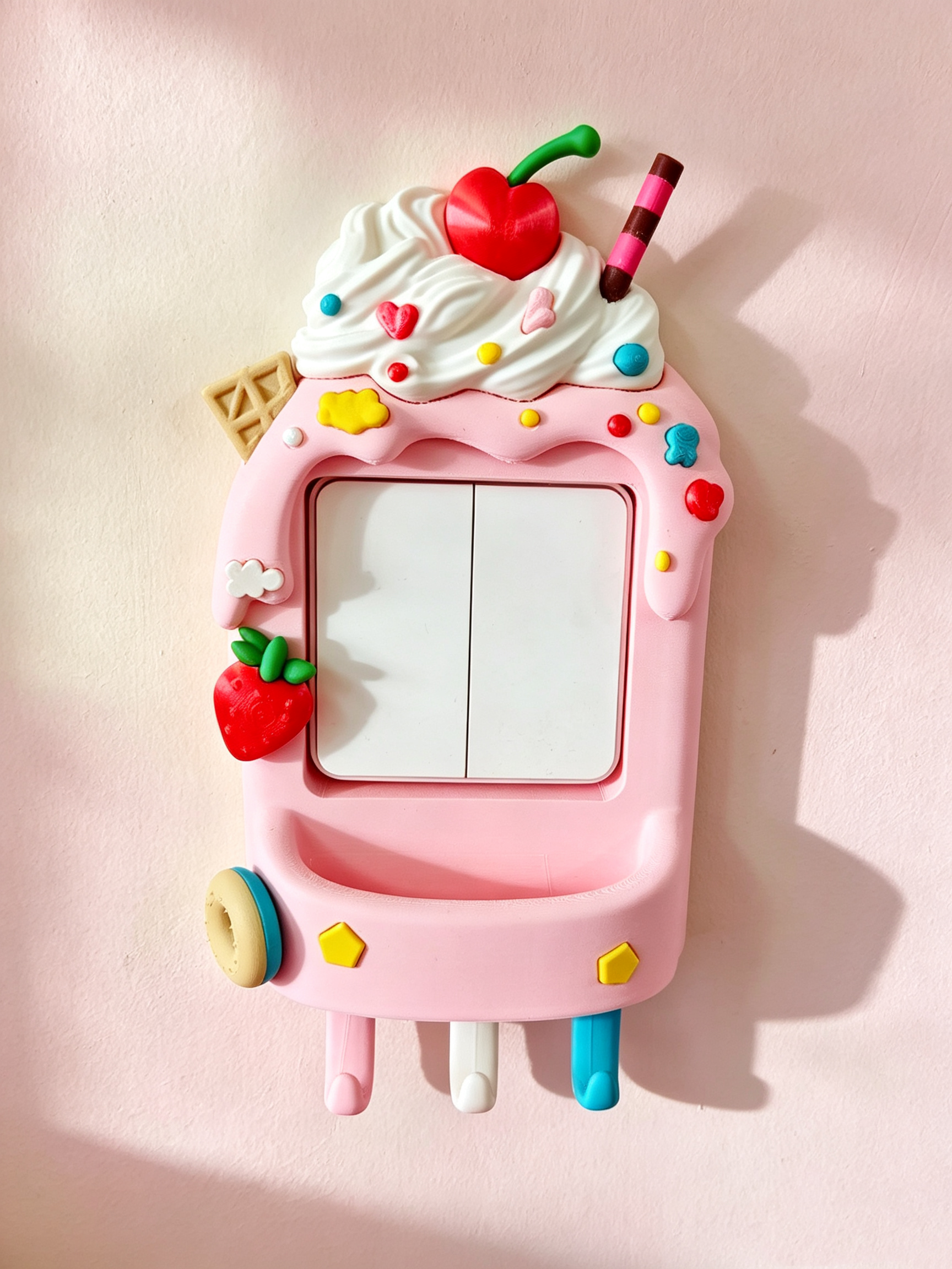 Miniatura 1 do modelo 3D 模块化 甜筒冰激凌+巧克力球86型插座/灯开关装饰面板 童趣卡通甜品多功能收纳+挂钥匙+灯开关装饰