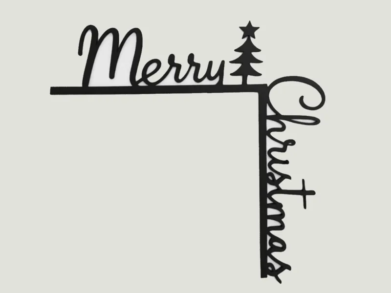 „Merry Christmas“ Türrahmen-Deko (90° Eckdesign) I