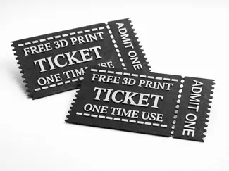 One Time Use 3D Print Ticket