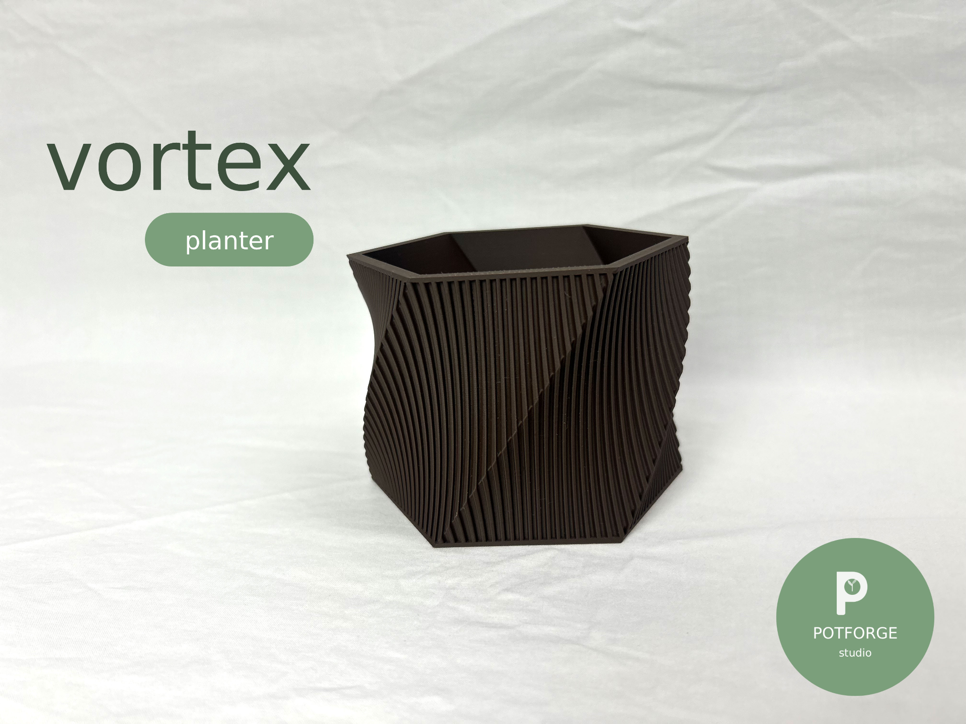 Vortex Planter | Twisted Hexagonal Pot
