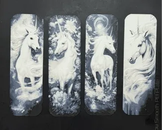 Set of 4 Unicorn Fantasy Bookmarks