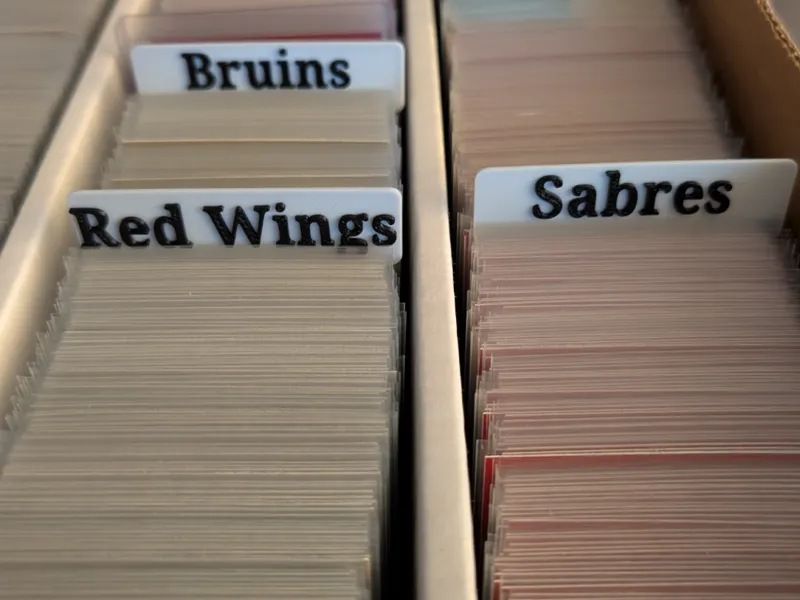 NHL Hockey Team Trading Card Dividers