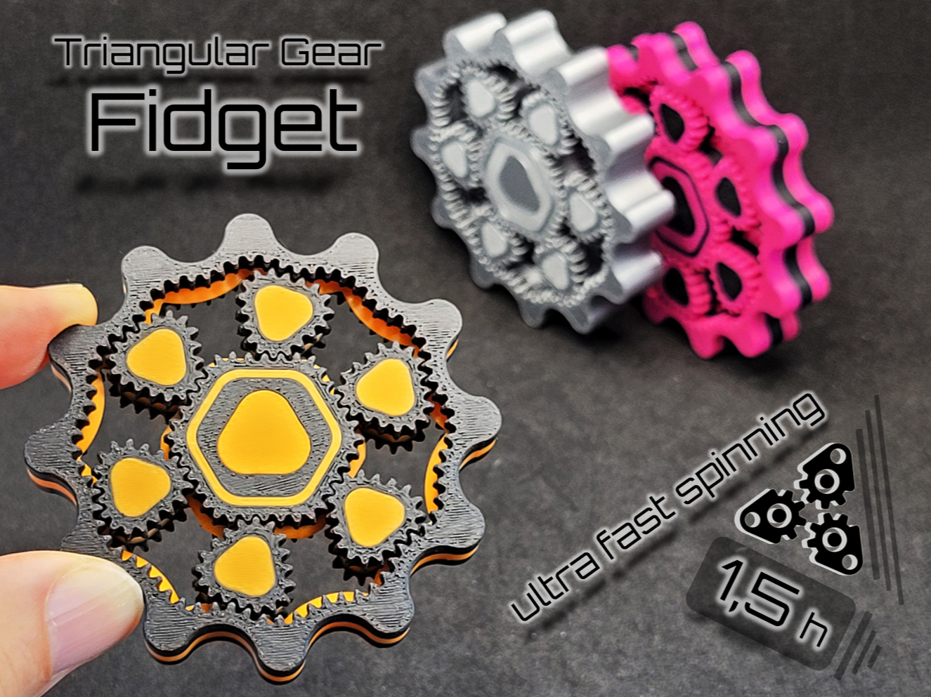 Triangular Gear Fidget - ultra fast spinning