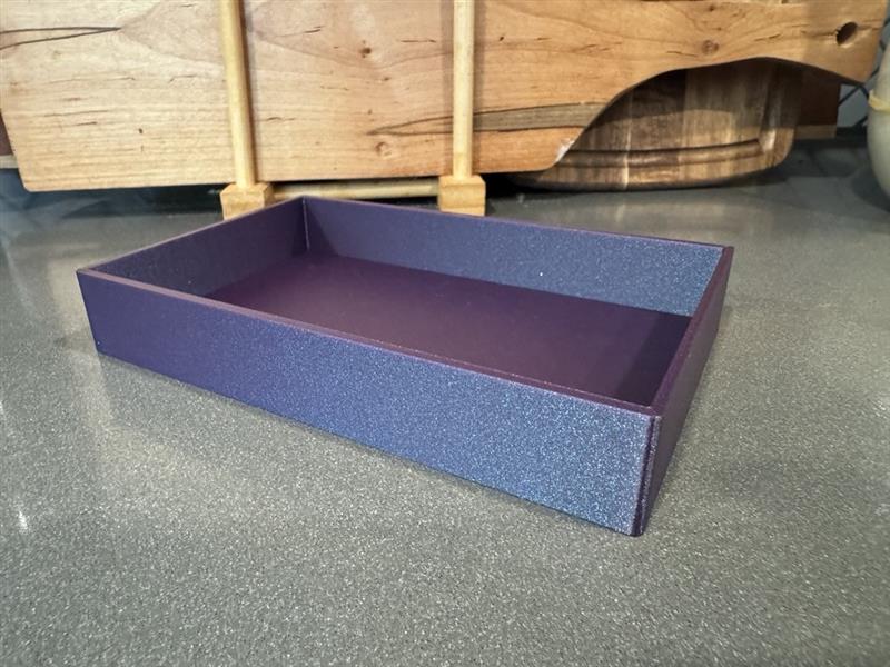 0.2mm layer, 2 walls, 15% infill - standalone open tray