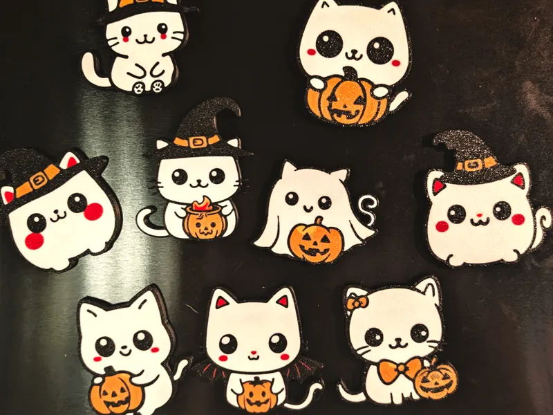 Halloween Cat Magnet Collection 9 Cats!