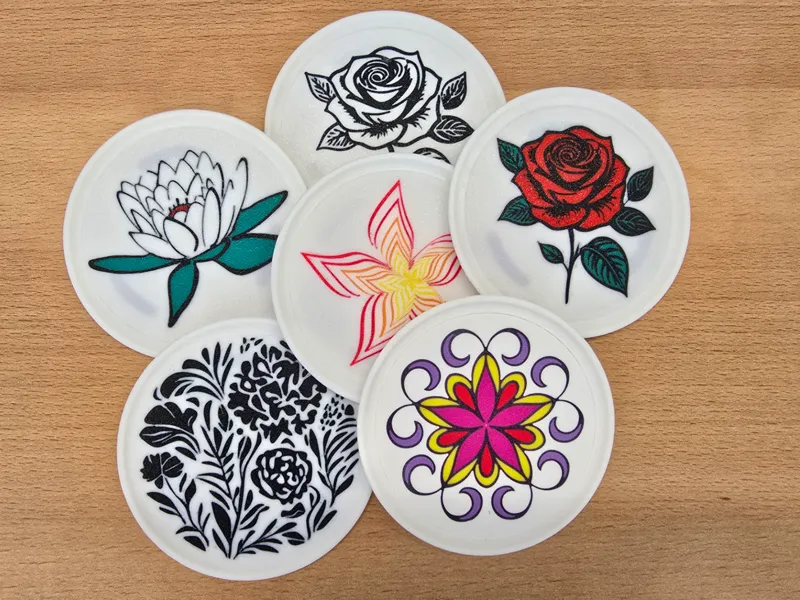 Untersetzer Blumen Designs mit TPU Füßen