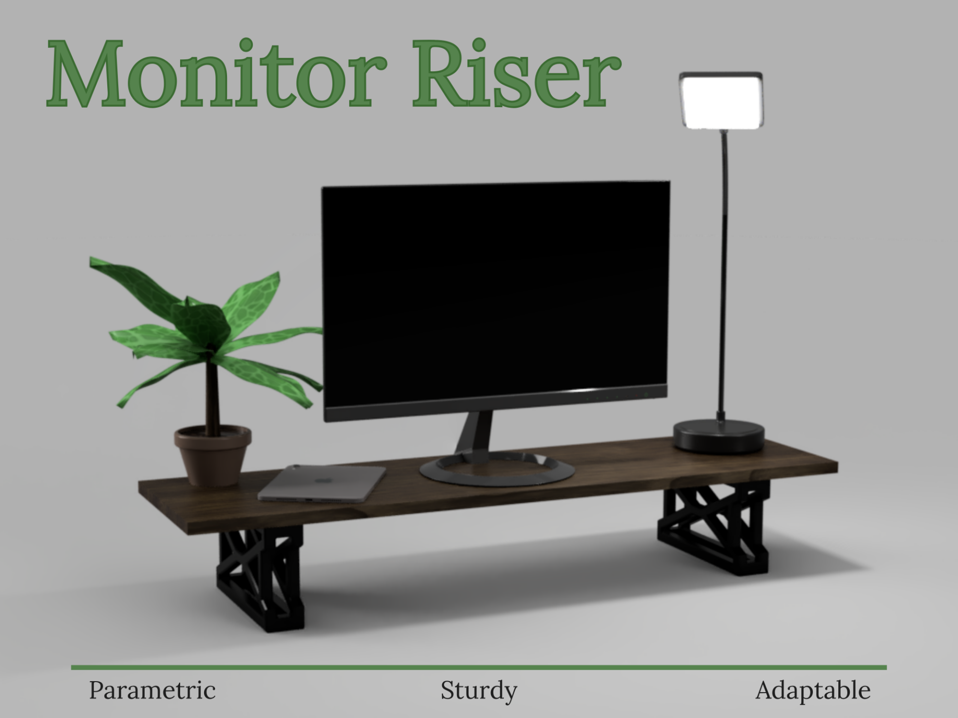 Monitor Riser Bracket | Strong & Fully Parametric