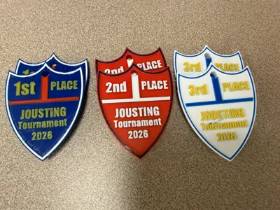 Joust tournament Shield reward badge keyring