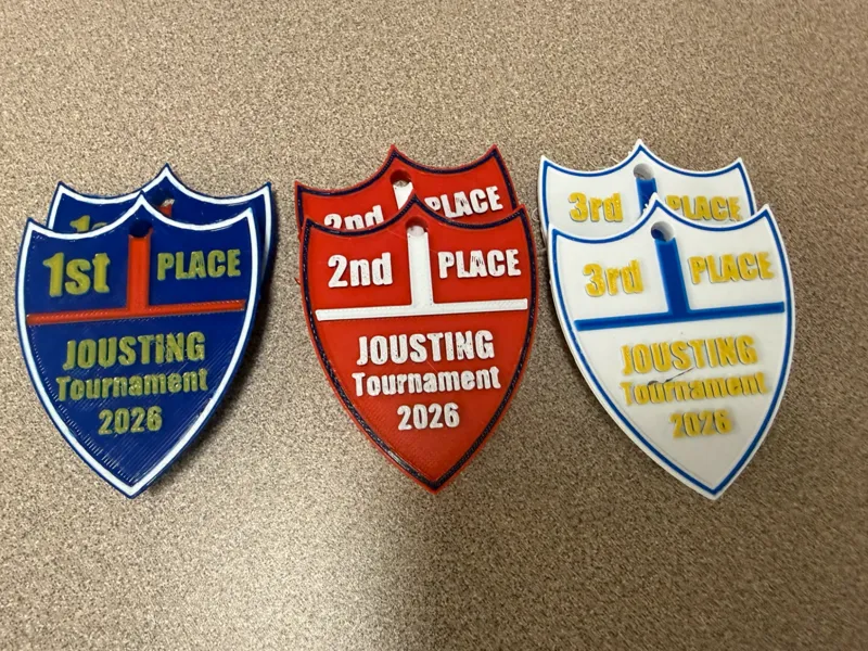 Joust tournament Shield reward badge keyring