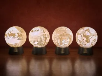 Christmas Lithophane Ball (90mm) - 4 Variants