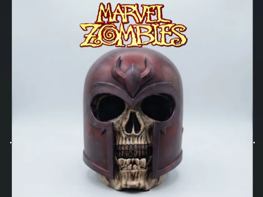 Pieza para disfraz o exhibición: ZOMBIE MAGNETO HELMET. Referencia del modelo original.