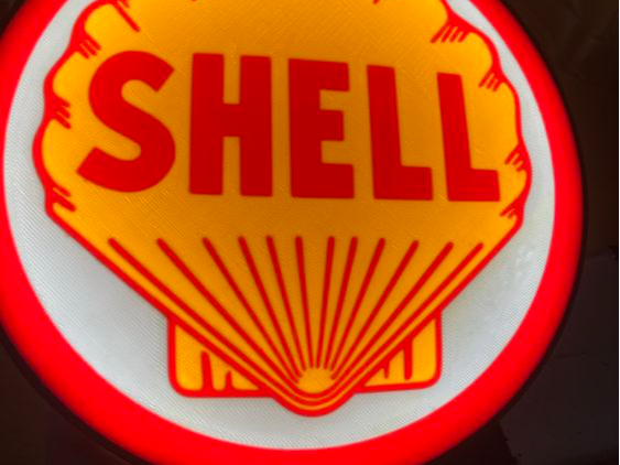 Shell logo vintage lightbox