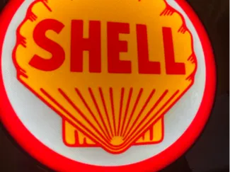 Shell logo vintage lightbox