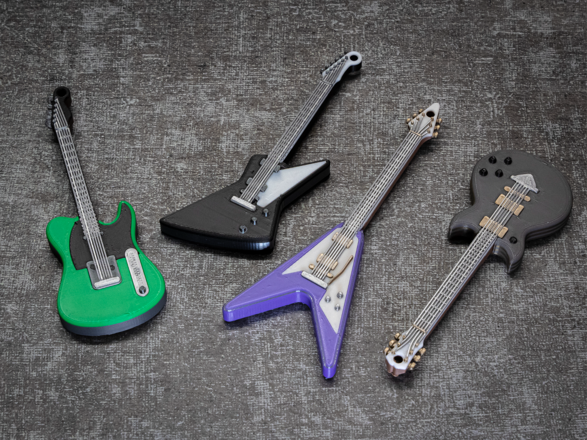 Mini Guitar Keychains - Pack 2